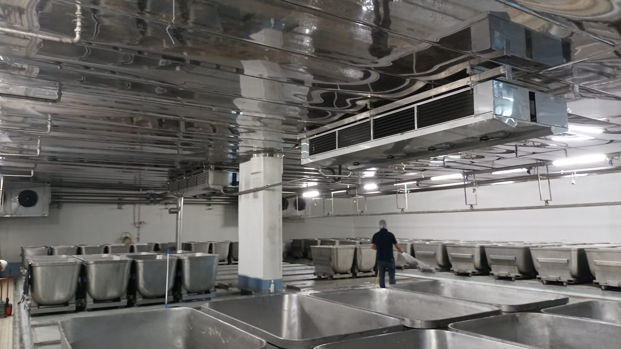 Laboratorio alimentare con celle e impianti frigoriferi